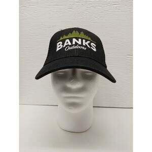 Banks Outdoors Black Mesh Snapback Trucker Hat. Mountain Lake Adjustable